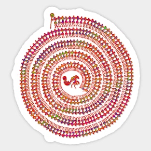 Psychedelic Warli Spiral Sticker